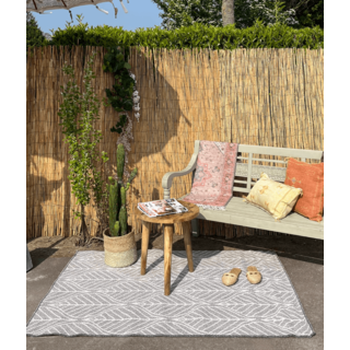 Wonder Rugs Buitenkleed grijs blaadjes