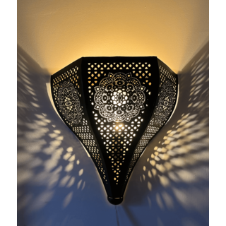 Wandlamp Bloem zwart/ goud