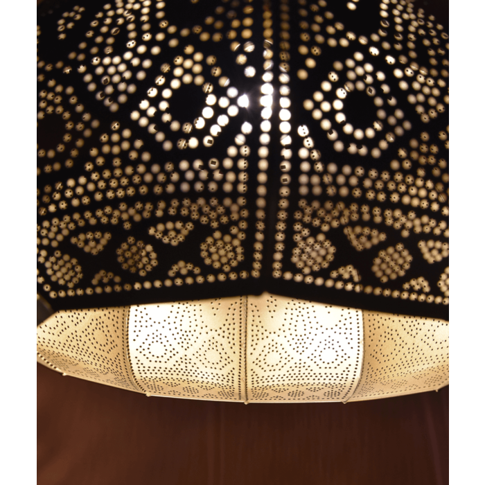 Oosterse hanglamp Filigrain zwart/ goud