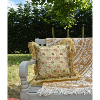 Luxury kussen Flower bomb green