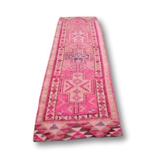 Vintage loper 85x280 cm roze