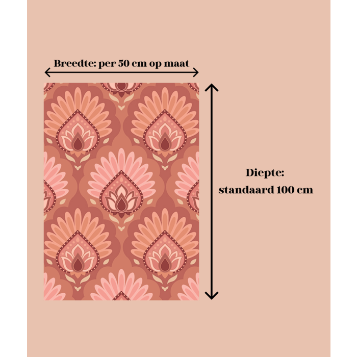Deurmat /droogloopmat op maat - Majestic roze