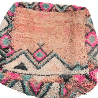 Marokkaanse poef roze/ oranje