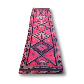 Vintage loper fel roze 76x327cm