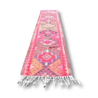 Vintage loper kleurrijk 93x426cm