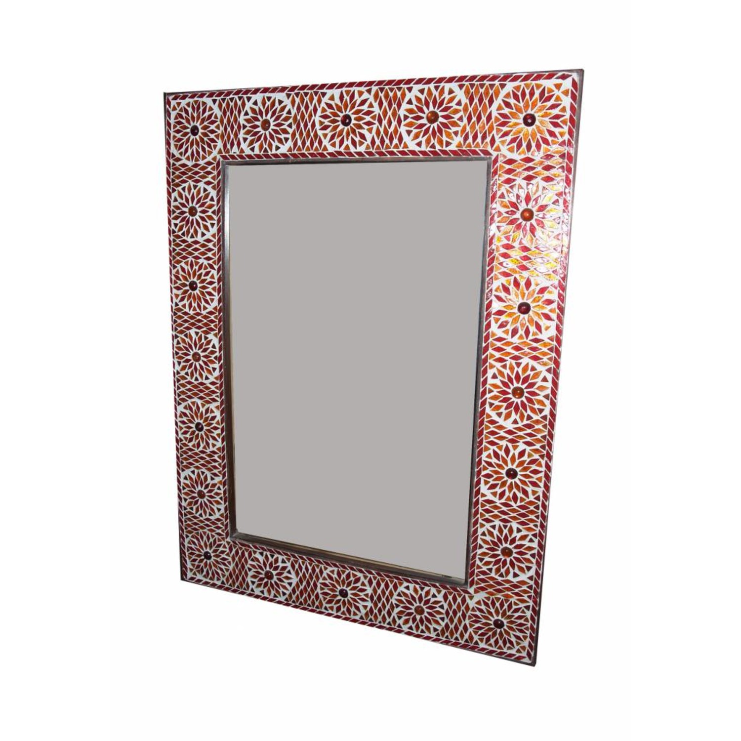 Spiegel mozaiek rood kraal turkisch design - Merel Wonderland