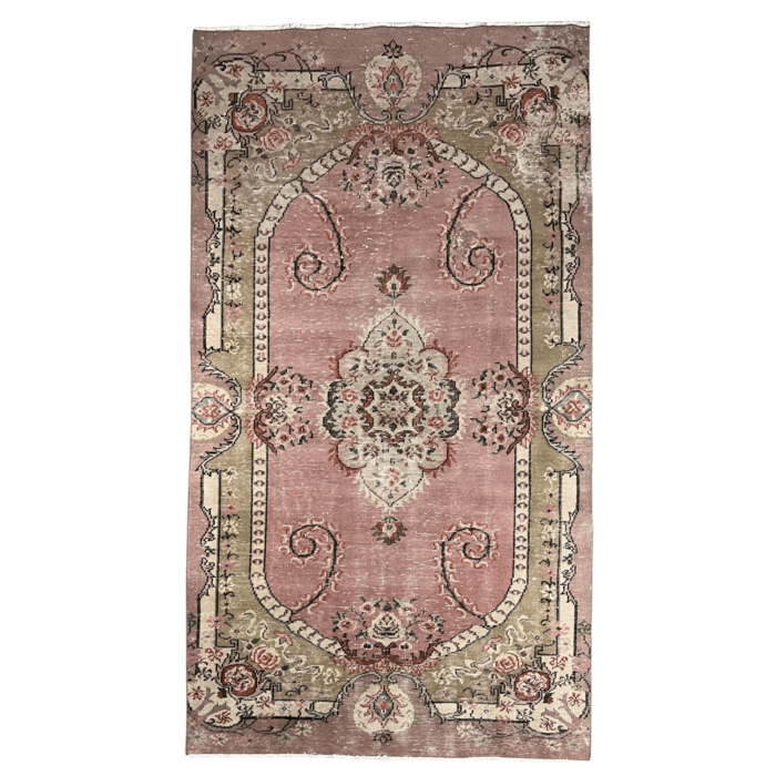 Vintage vloerkleed roze 165x298cm