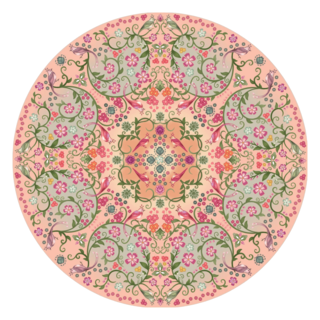 Buitenkleed rond Florali roze