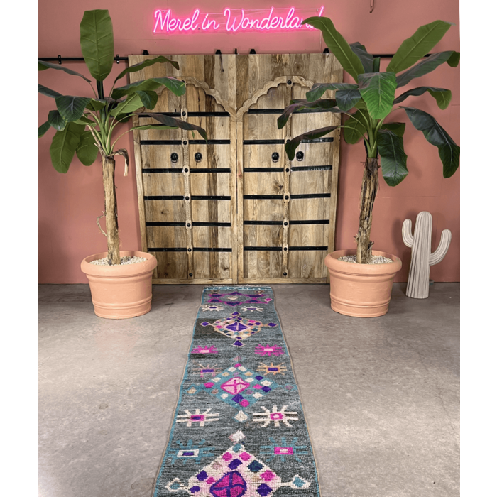 Vintage loper petrol 66 x 330 cm