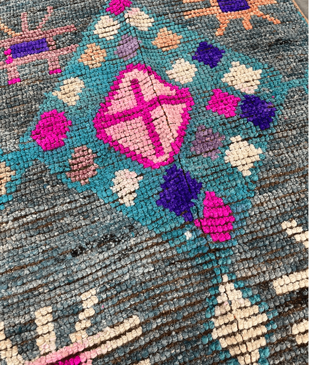 Vintage loper petrol 66 x 330 cm