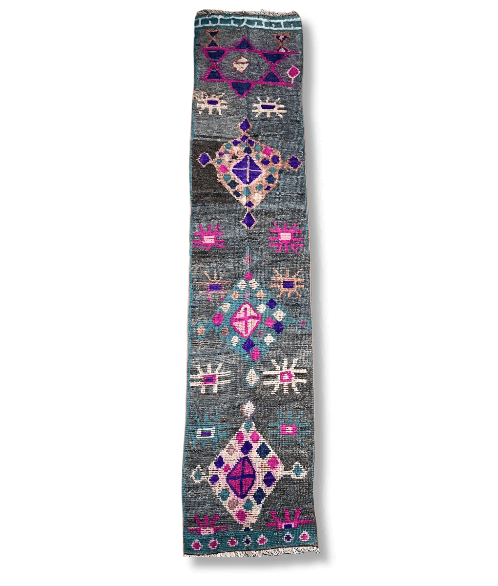 Vintage loper petrol 66 x 330 cm