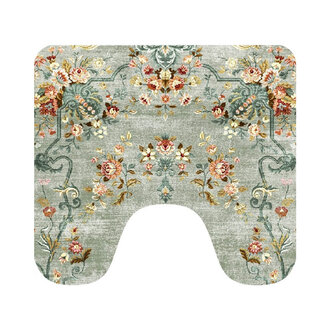 Toiletmat groen blossom