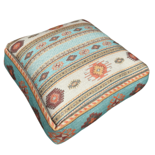 Turquoise kelim poef PET