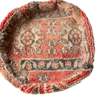 Berber poef rond rood
