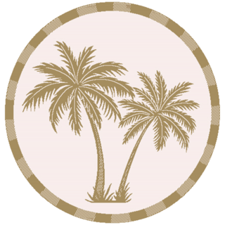 Buitenkleed rond Palmtree brown