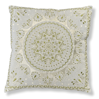 Sierkussen beige/ groen