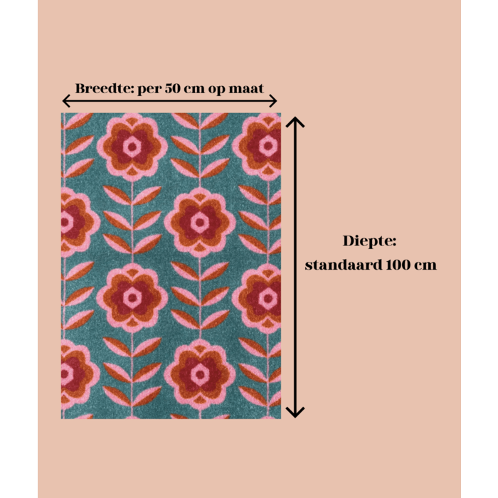 Deurmat/ droogloopmat op maat - Hawalu multi color
