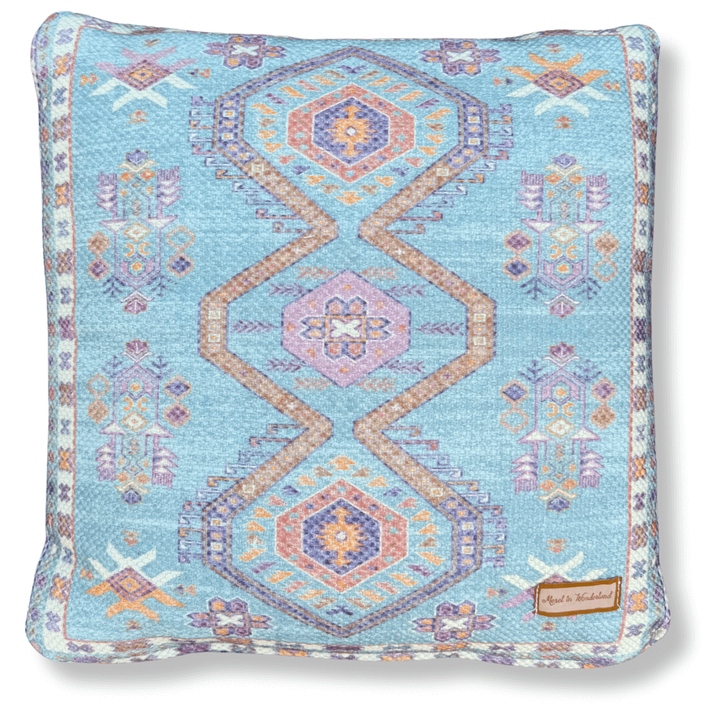 Kelim PET kussen Sunidhi blauw