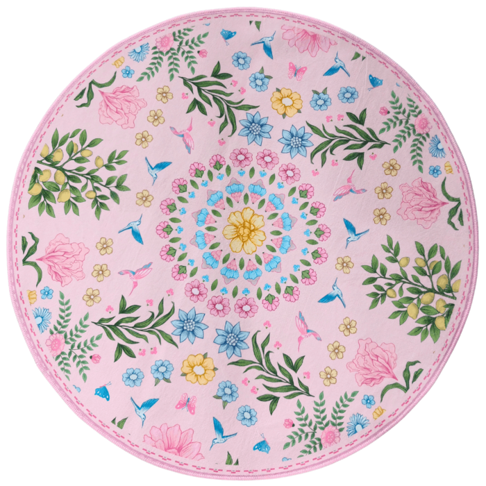 Badmat Garden roze - rond