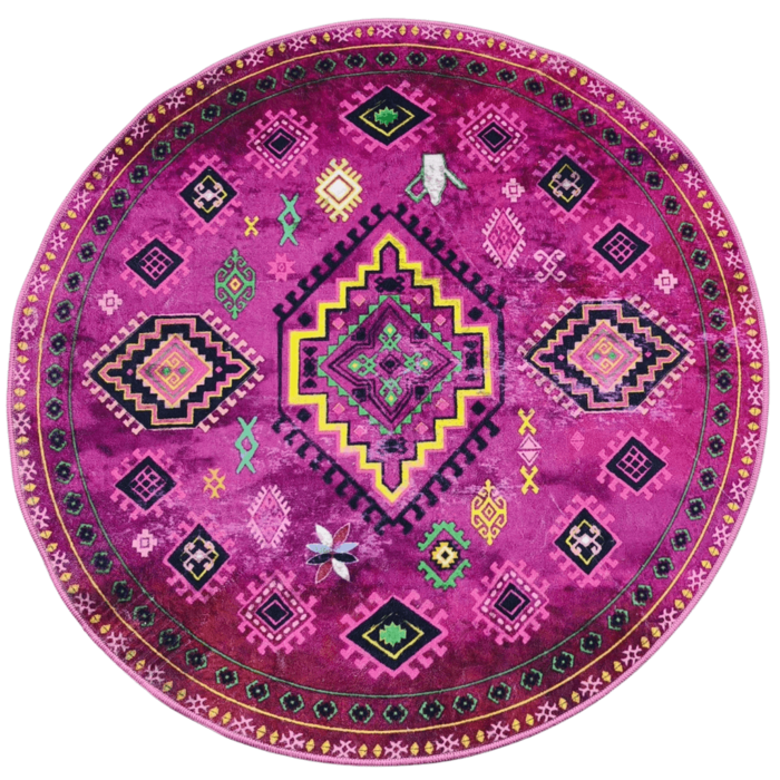Badmat Nomad pink spirit - rond