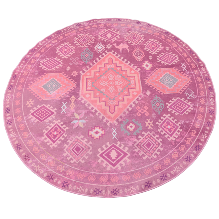 Kelim vloerkleed rond - Nomad soft pink