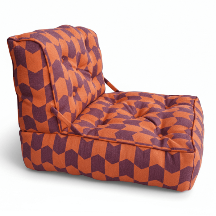 Luxe lounge stoel - Geo Wings paars/ oranje