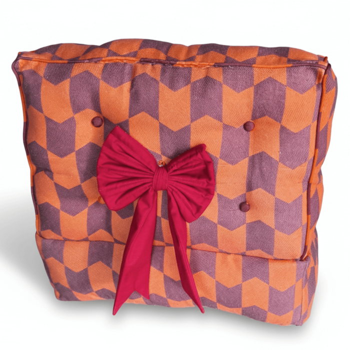 Luxe lounge stoel - Geo Wings paars/ oranje