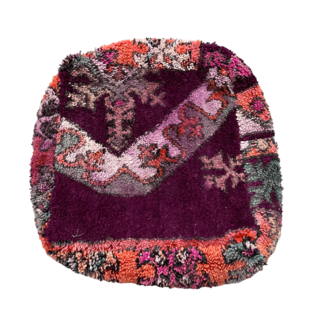 Marokkaanse poef paars met oranje