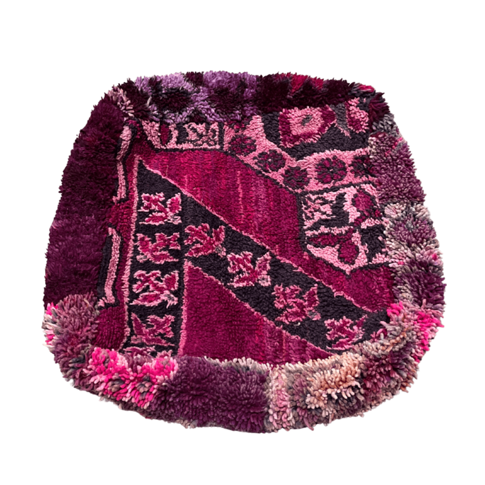 Marokkaanse poef paars met roze details