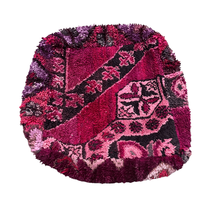Marokkaanse poef pink paarse details