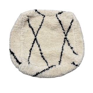 Marokkaanse poef wit met streep