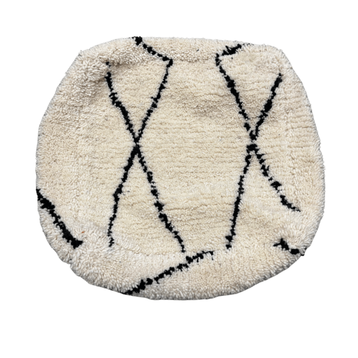 Marokkaanse poef wit met streep