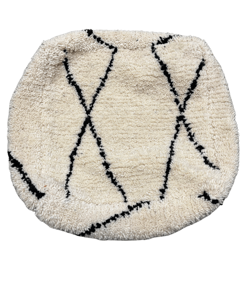 Marokkaanse poef wit met streep