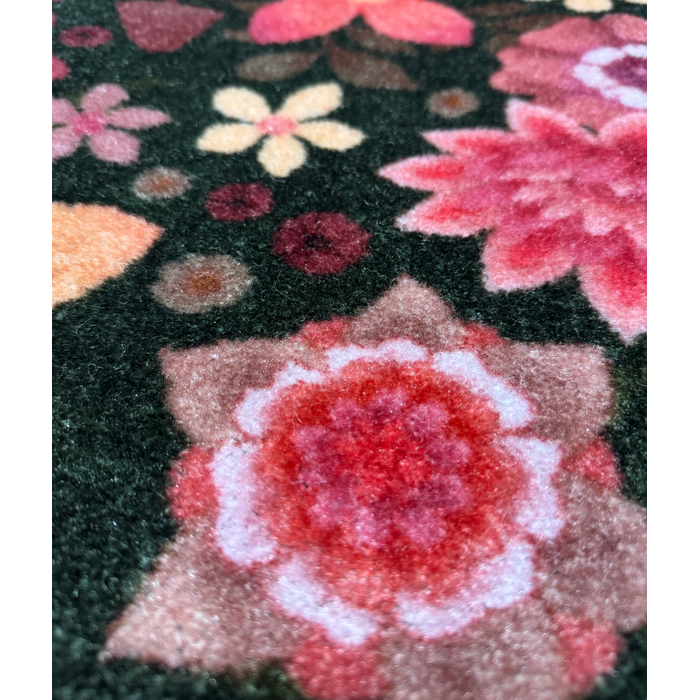 Deurmat/ droogloopmat op maat - Peacefull dark green