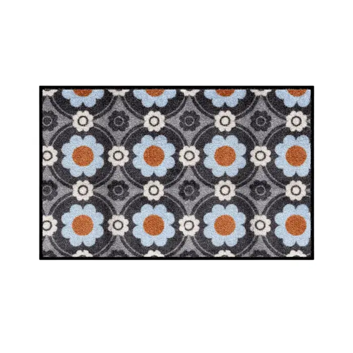 Deurmat / droogloopmat op maat - Tropica blue