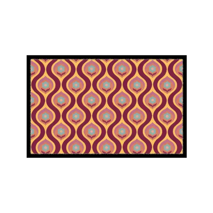 Deurmat /droogloopmat op maat - Poppy Flower bordeaux