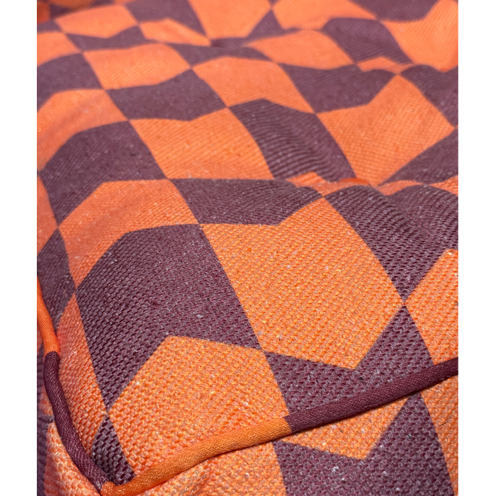 Luxe lounge stoel - Geo Wings paars/ oranje