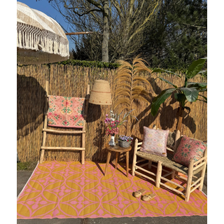 Buitenkleed roze geel