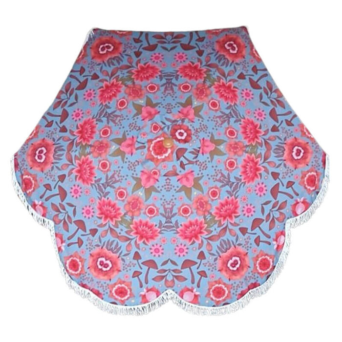 Parasol peacefull blauw bloemen