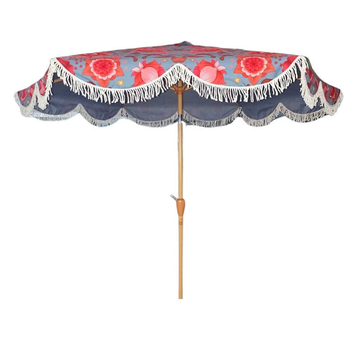 Parasol peacefull blauw bloemen