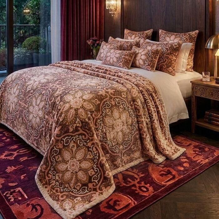 Plaid la vie camel