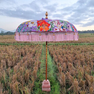 Bali parasol - Bloemen Lavendel