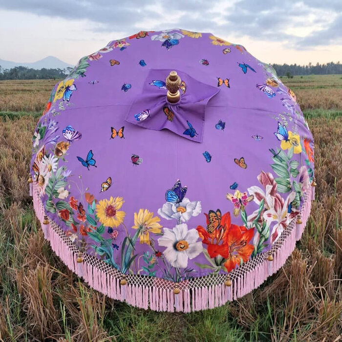 Bali parasol - Bloemen Lavendel
