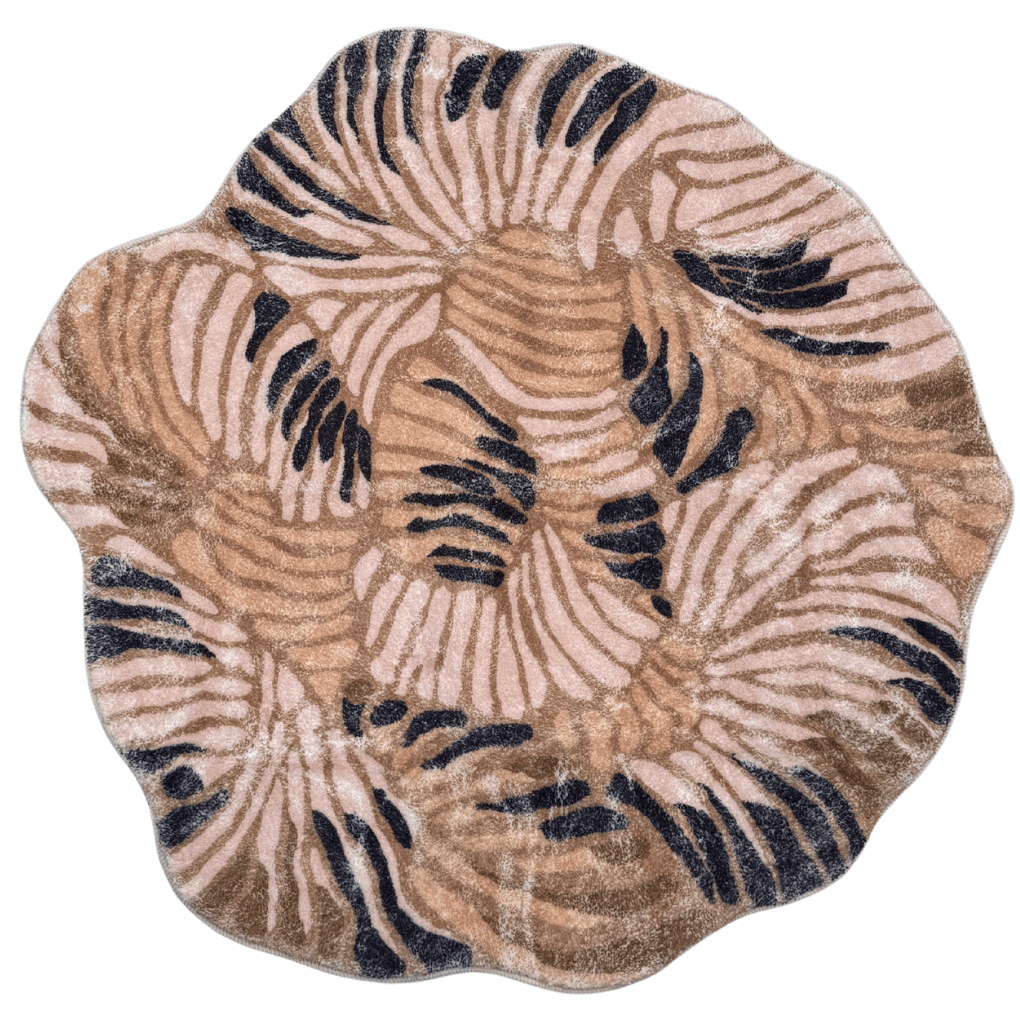 Badmat Bloemvorm beige