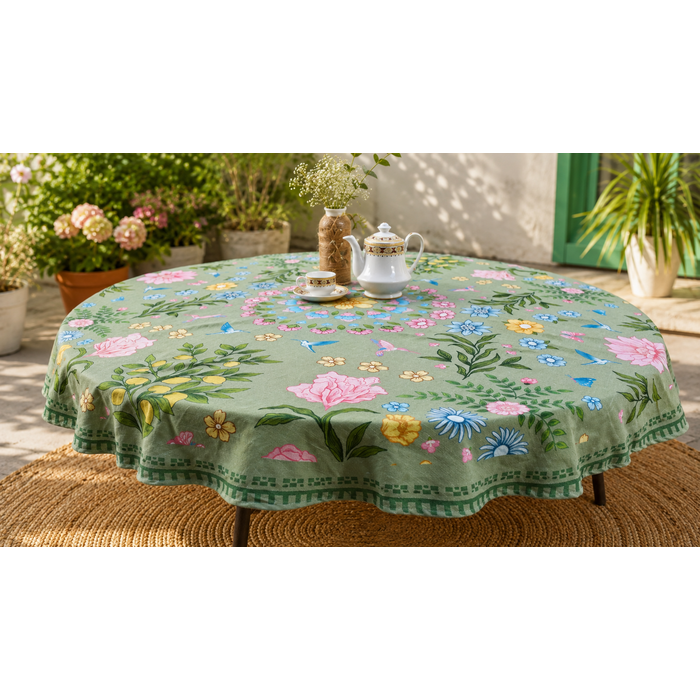 Tafelkleed Garden green - rond