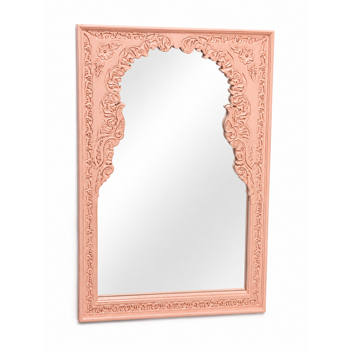 Roze houten orientaalse spiegel