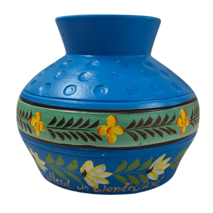 Aardewerk bloemenvaas  blue
