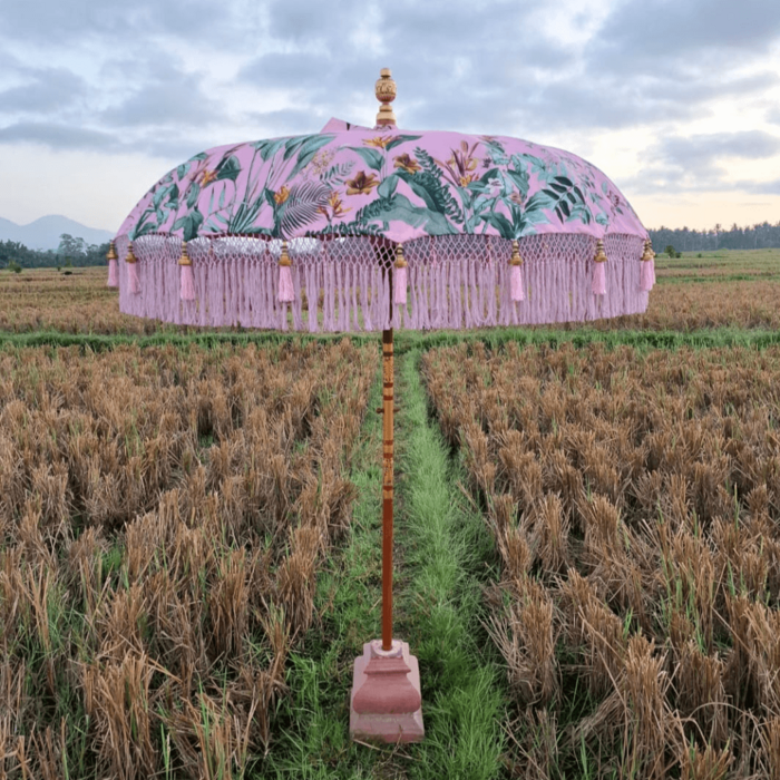 Bali parasol - Bloemen Roze