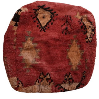 Berber poef warm rood