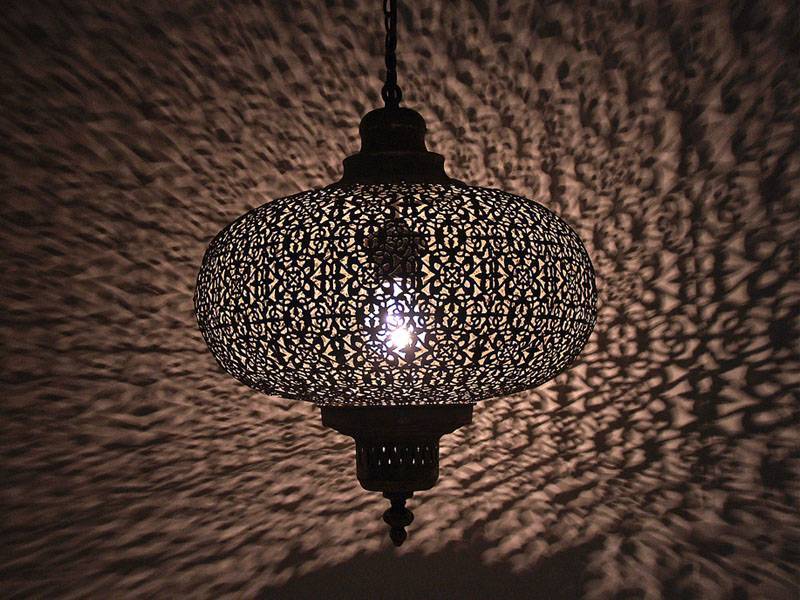 Grijze oosterse hanglamp